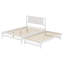 Structure de lit double avec tête de lit, lit double en bois avec lit gigogne réglable-1143257065