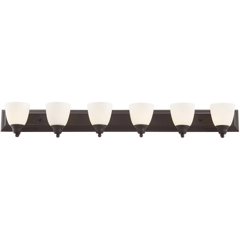 Éclairage pour meuble-lavabo 6 lumières, Bronze