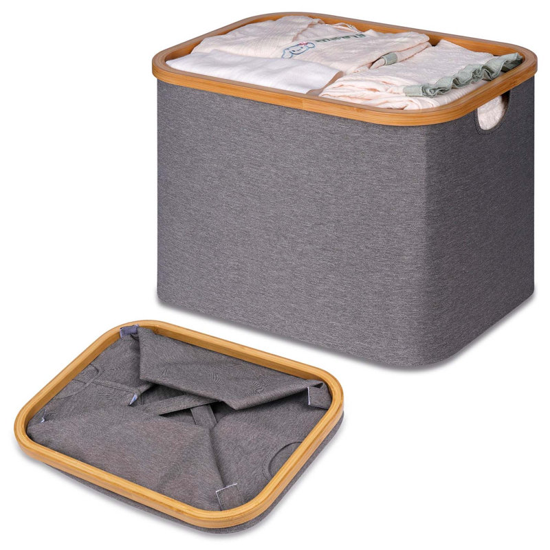 Bhargava Laundry Basket with Handles, Grey, 33 x 44 x 33