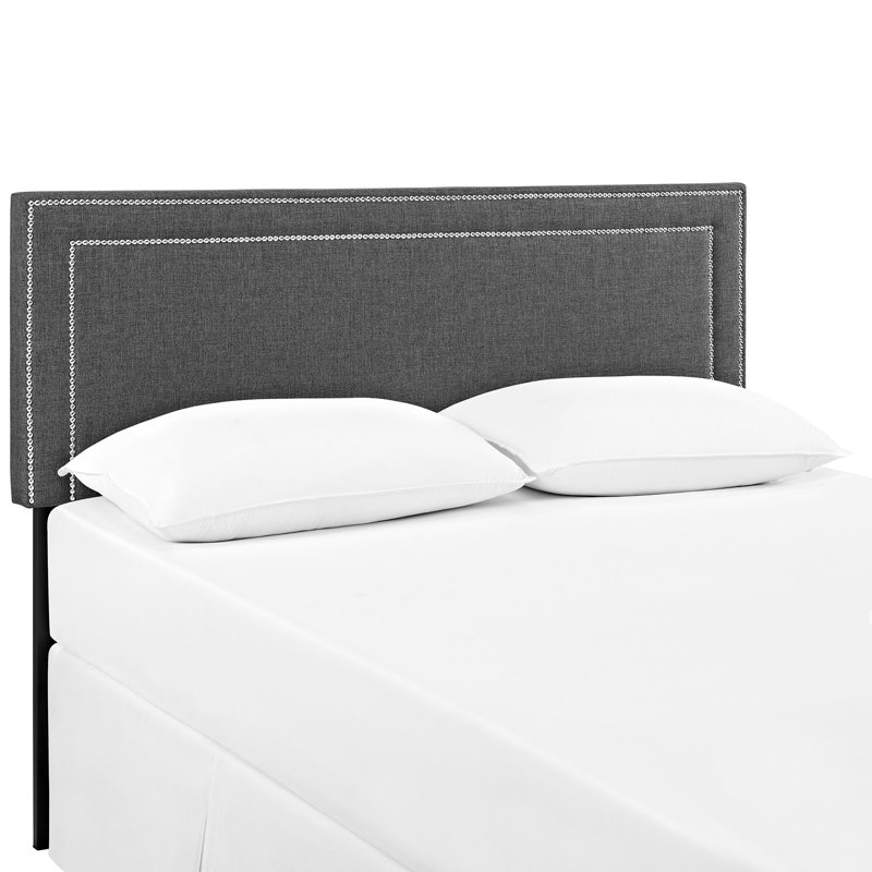 Modway Jessamine Upholstered Fabric Headboard, Full, Gray Performance Velvet