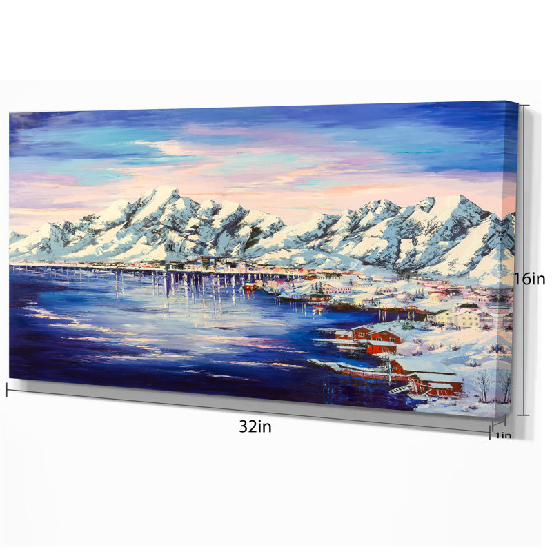 « norvégien village reine », impression sur toile tendue, H 16 po x l 32 po x P 1 po