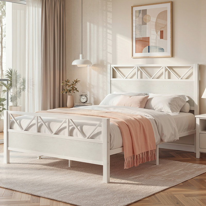 Lit plateforme Wykeisha, Très grand, White