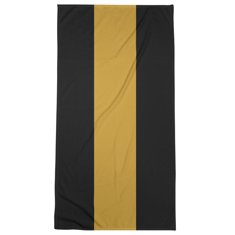 Cotton Blend Beach Towel, Black/Dark Gold