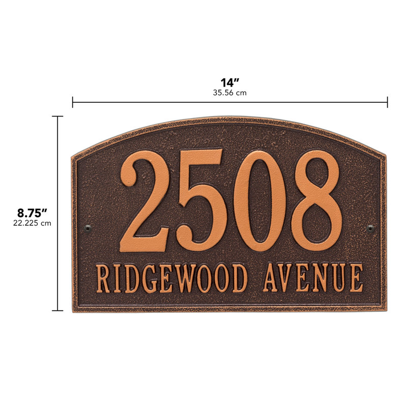 Legacy 2-Line Wall Address Plaque, Antique Copper, Yes