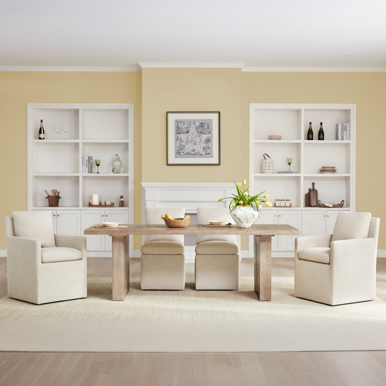 Alayaa Upholstered Side Chair, Effie Linen Performance Linen
