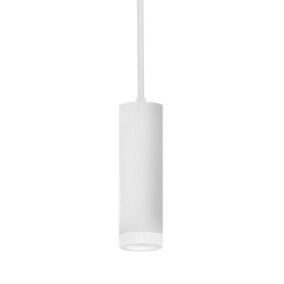 Luxe 2 in Cylinder Pendant with Bezel in Semi Gloss White