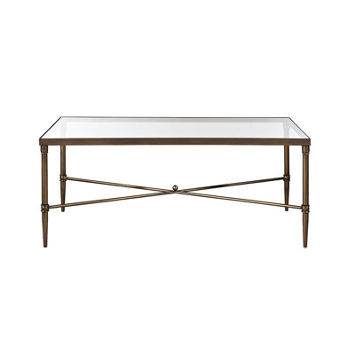 Table basse en métal chromé 5 mm avec cadre en verre trempé, l 44 po x P 24,27 po, assemblage requis avec plateau en verre robuste