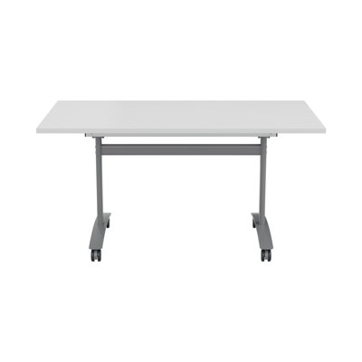 Buariki Rectangle Flip Top Modular Training Table with Casters
