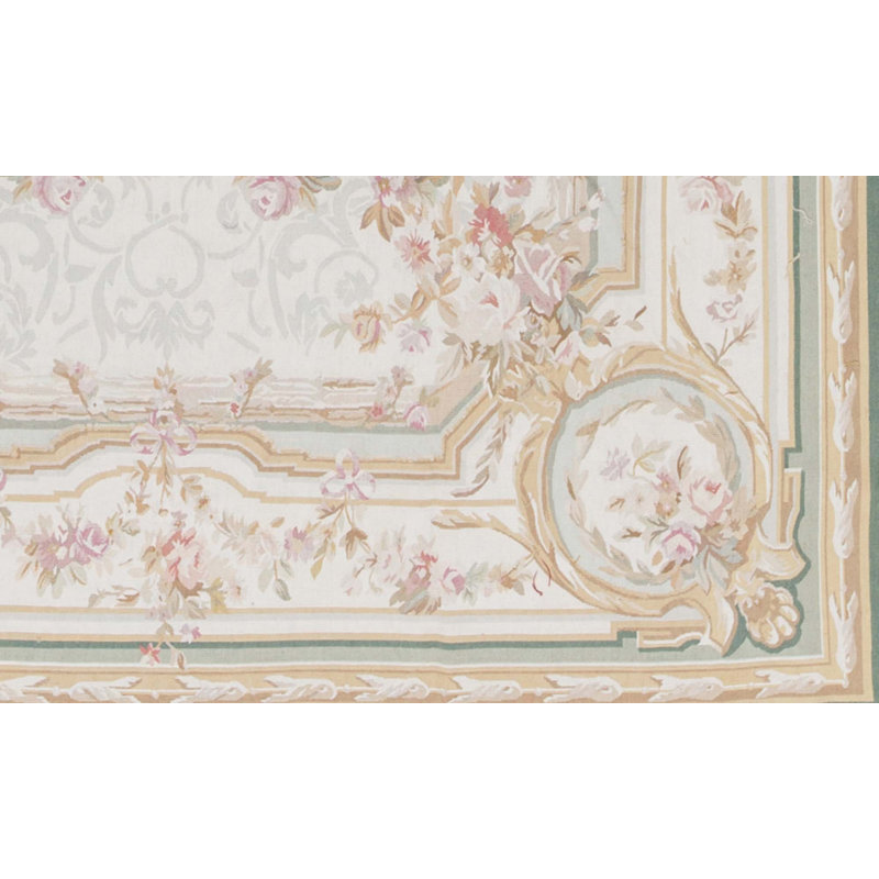 Tapis vert et vert noué à la main de haute qualité