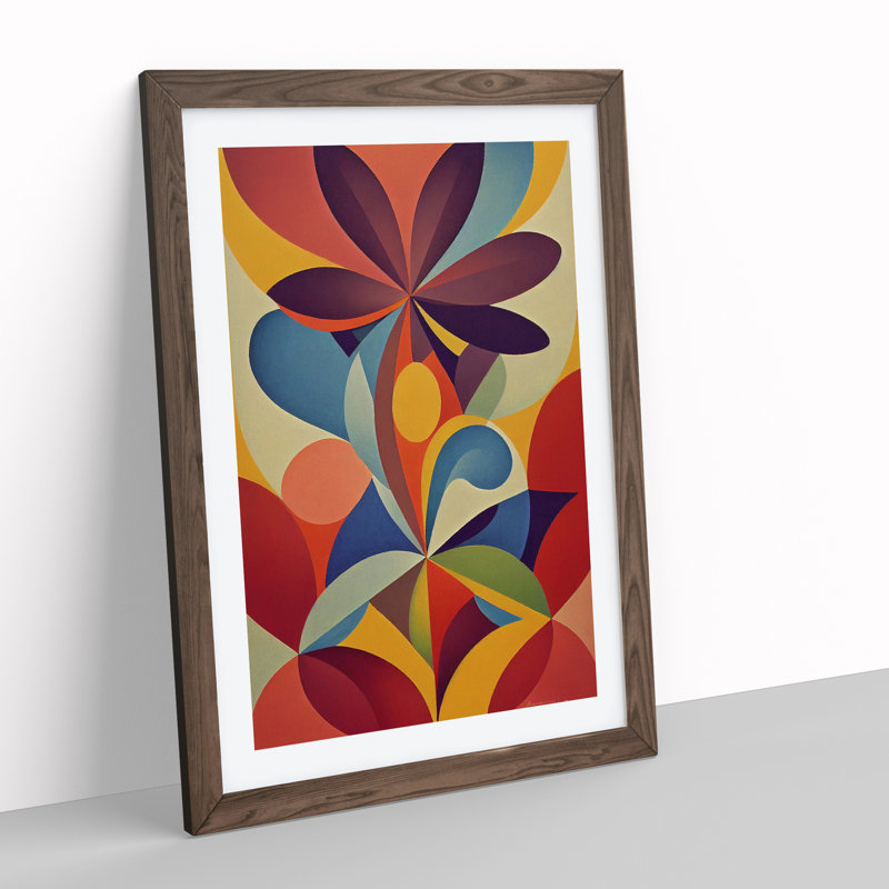 XV1022-5349X Wondrous Abstract Flowers No.4 - Single Picture Frame Print, 34cm H x 25cm W x 2cm D, Walnut Framed
