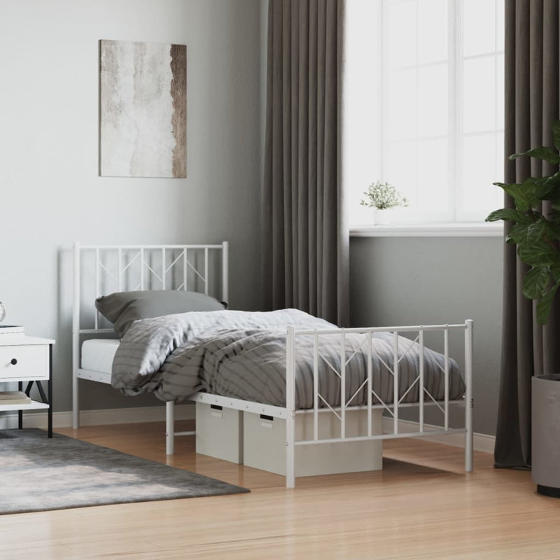 Metal Bed, 80 x 200 cm, White