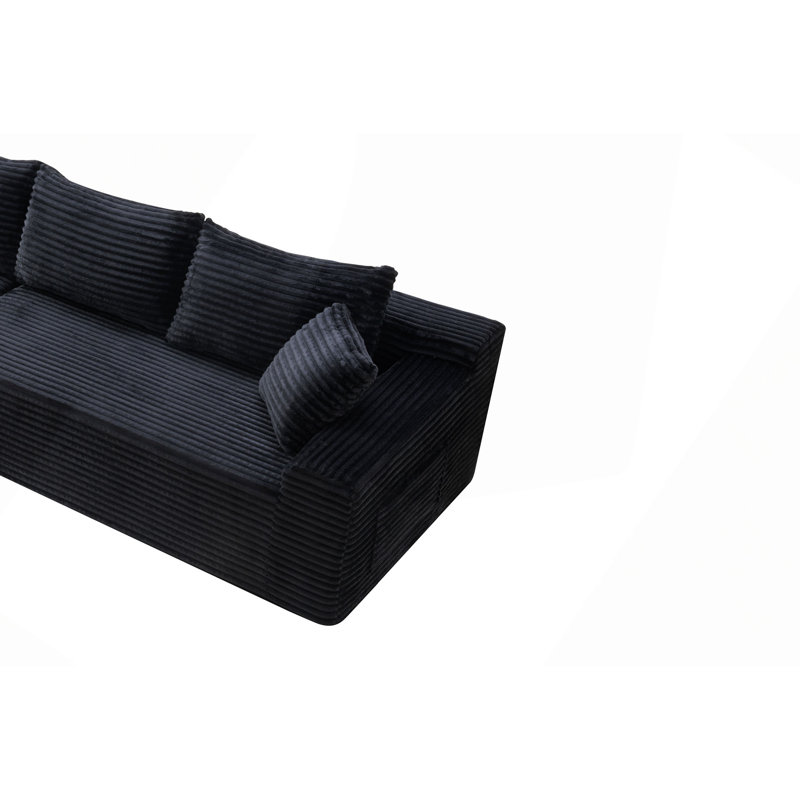 Canapé modulaire 94,5 po Cloud, 29.5" H x 94.5" W x 60.2" D, Black