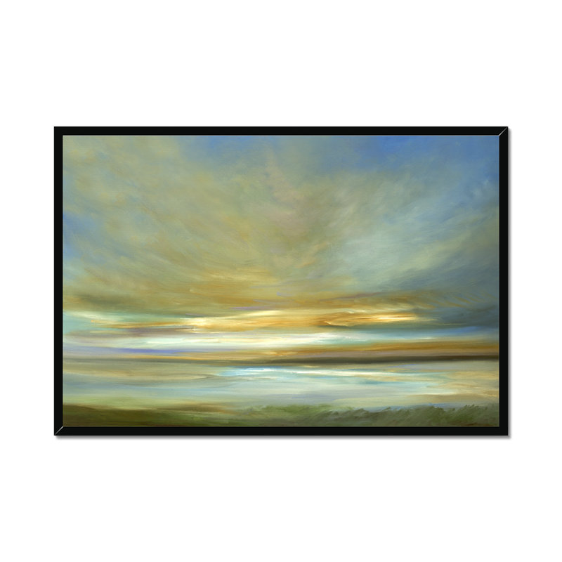 Light On The Dunes by Sheila Finch - Painting, Black Framed Paper Print, 65cm H x 95cm W
