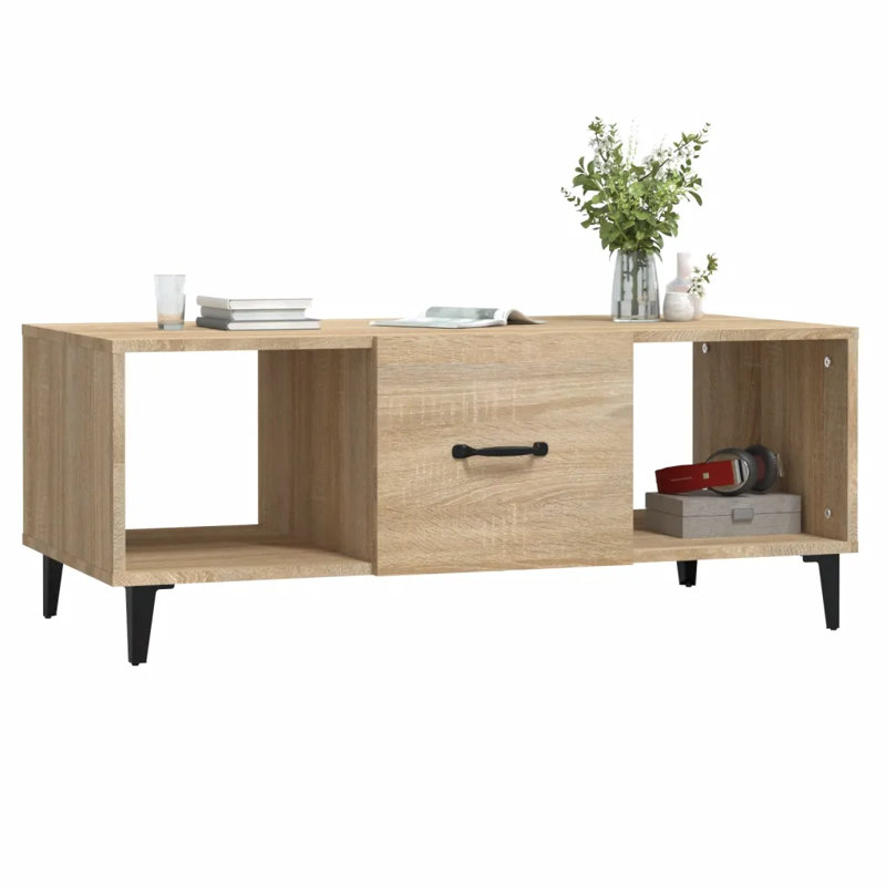 Jyrelle Coffee Table with Storage, Sonoma Oak