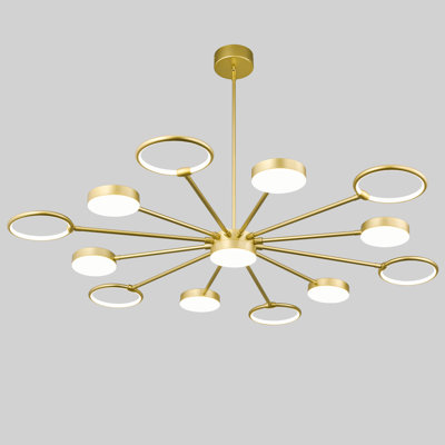 Modern Led Industria Chandeliers Round Pendant Light Farmhouse Sputnik Chandelier Mid Century Ceiling Light Fixtures For Dining Room Bedroom Living Room Kitchen Hallway Foyer（1 Pack）
