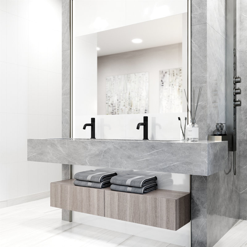 Robinet de salle de bain monocorps et monocommande H 8 po Apollo, Noir mat