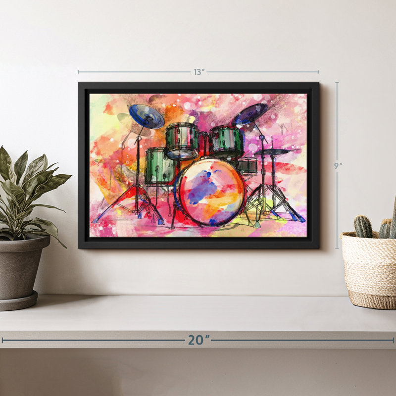 Ensemble de tambour coloré, H 9 po x l 13 po