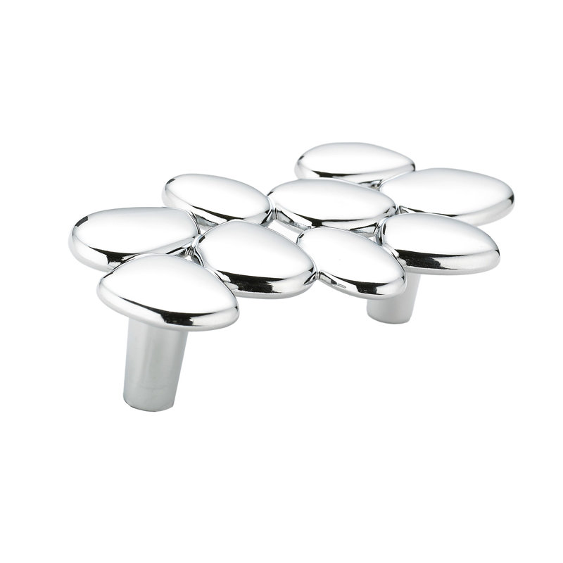 Poignée barre 2,5312 po Art Deco, Chrome