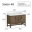 Meuble-lavabo simple 48 po Solon avec comptoir en pierre frittée Calacatta, évier et dosseret, bois massif, pré-assemblé-711246094