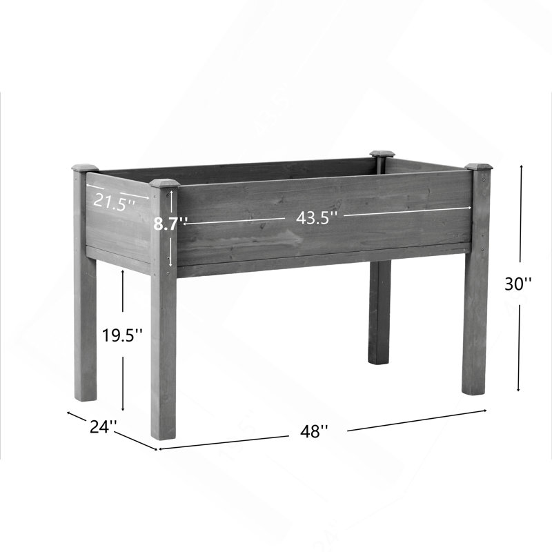 Elevated 40 - Inch Wooden Planter With Four Strong Legs For Outdoor Fruit Vegetable Flower Herb Planting, Rich Brown Finish, 30 Minute Diy Assignment, 20 Wide, 31 Tall Large Leg Structure
