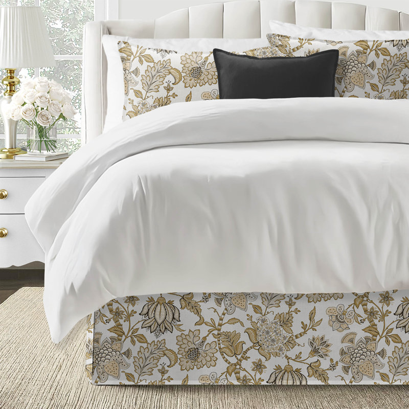 Bronte Gold Cotton Bedskirt, 15", King