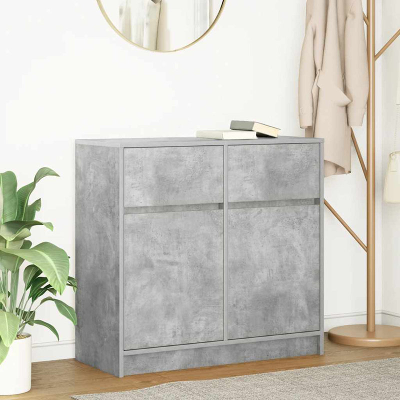 Sideboard With Drawer 80X34x76 Cm Engineered Wood, Concrete Grey