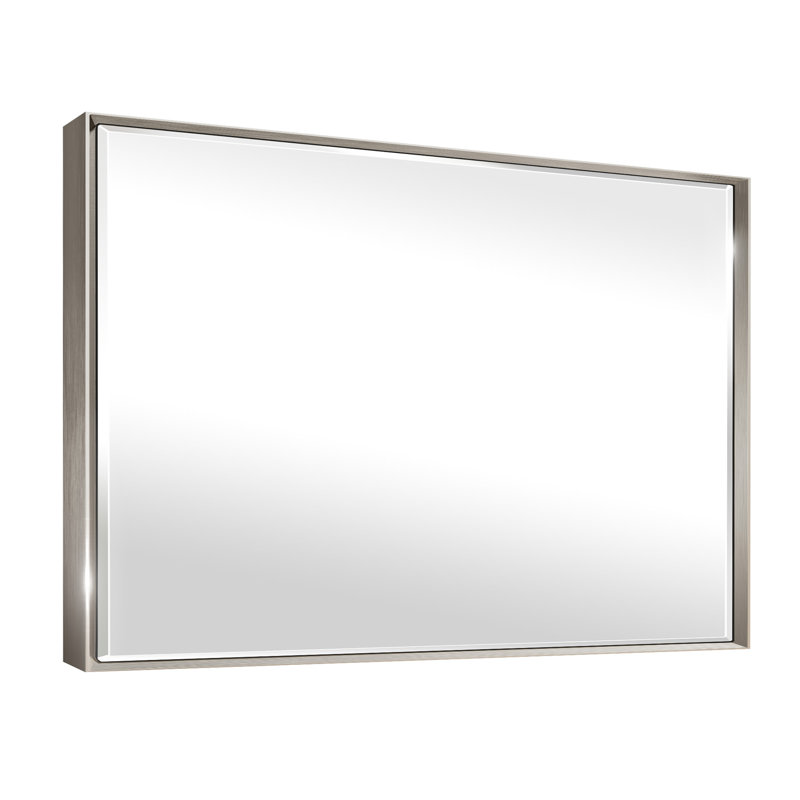 Miroir de salle de bain mural Lohoski, 36 po x 60 po, Nickel brossé