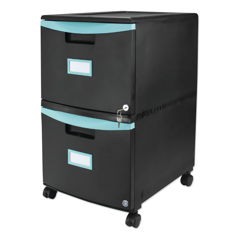 Mesvin 14.75'' Wide 2 -Drawer Mobile File Cabinet, Green