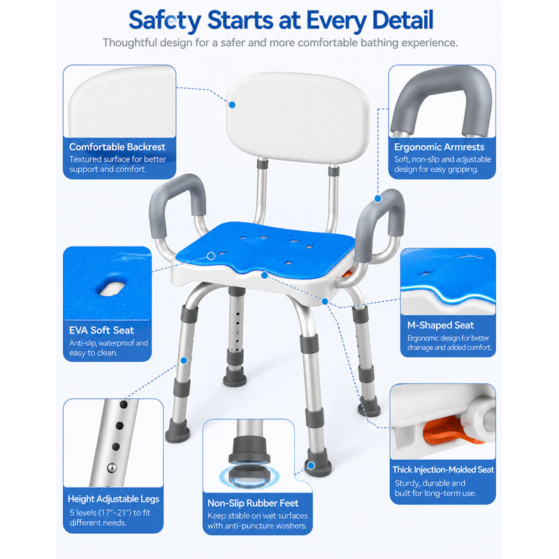 360° Shower Chair for Inside Shower