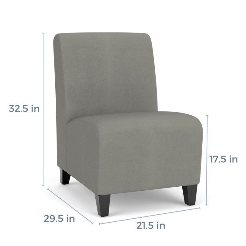 Ravenna Lounge Reception Armless Guest Chair, Not Included, Black Wood, Patriot Plus Dove