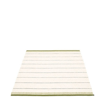 Belle Striped Area Rug in Dark Olive/Cream