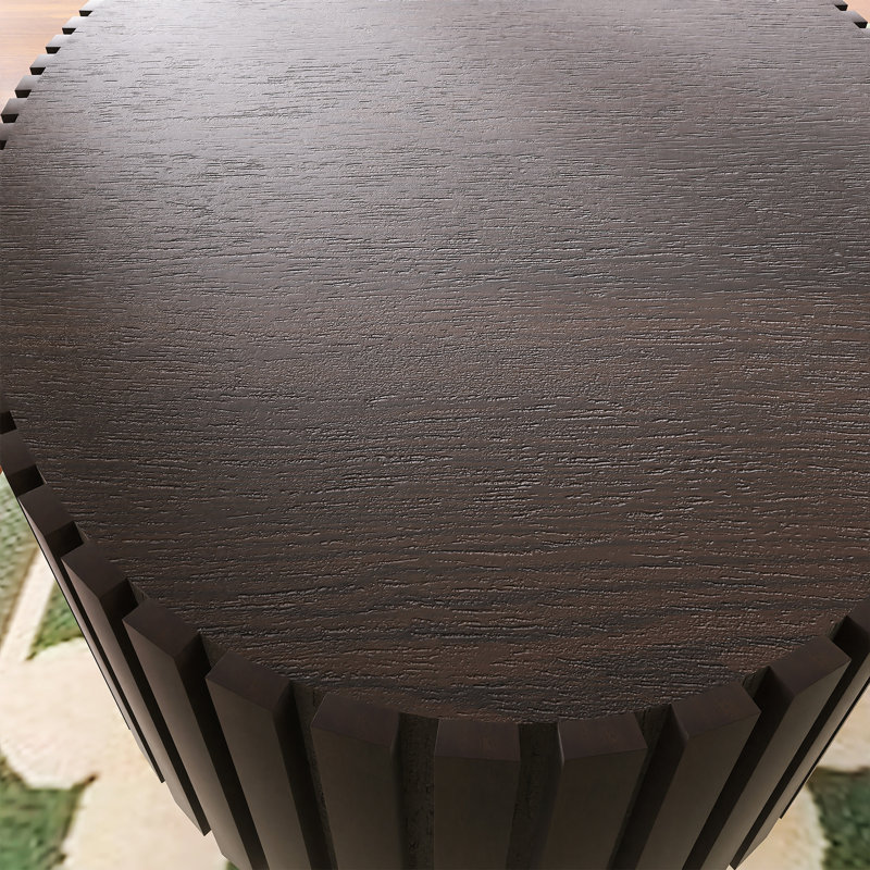 Table basse ovale fabriquée à la main, Noir/noyer