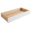  Lit plateforme tapissier en lin avec tables de chevet attachées, tiroirs de rangement et support à lattes de bois-810573560-810573566