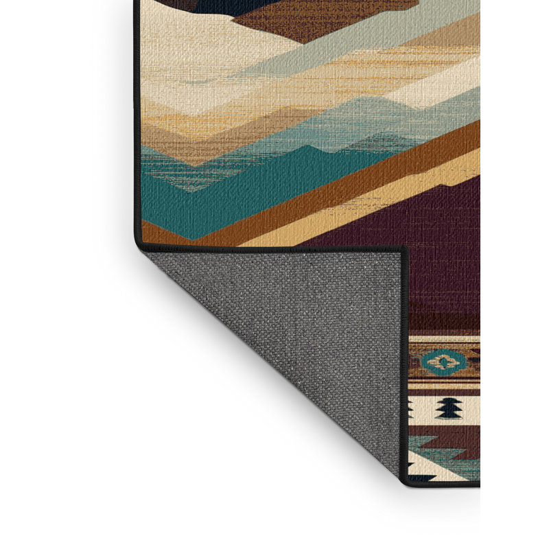  Tapis lavable Mountain Ridge Southwestern, Rectangulaire 2 pi x 3 pi