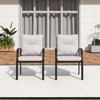 Chaises de salle à manger d'extérieur modernes en aluminium 2 pièces 2 pièces