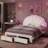 Burlyn Upholstered LED Bed Frame with Drawer & Adjustable Headboard-1210318531-1210572756