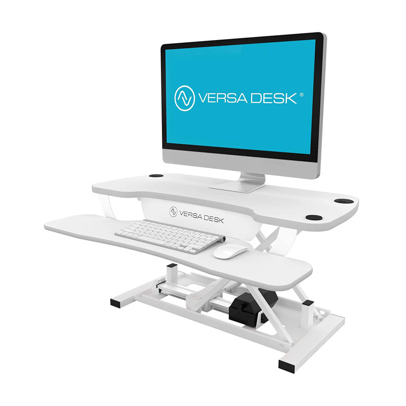 Convertisseur de bureau debout à hauteur ajustable, Blanc, H 20 po x l 36 po x P 24 po
