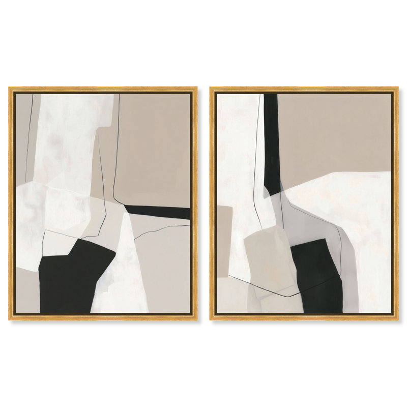 Duo de stripteaseuses, reproduction d'art encadrée, ensemble d'art abstrait bohème par Art Remedy, cadre noir, 20 x 24