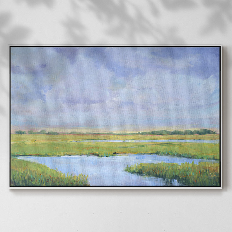 " Summer Marsh I ", 27" H x 41" W x 2" D, White