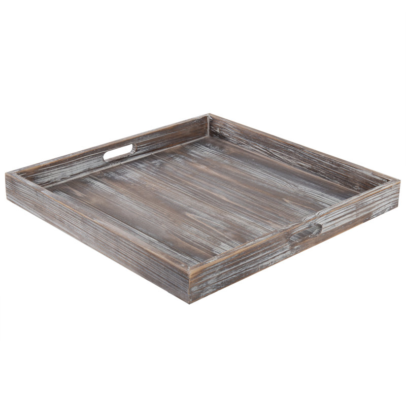 Plateau de service en bois avec repose-pieds 19 po