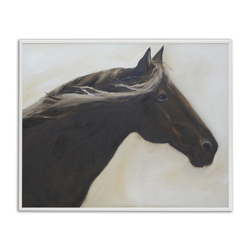 La jument dans un profil, estampe numérique, conception par Jadei, Encadrement giclée blanc côtier, H 11 po x l 14 po