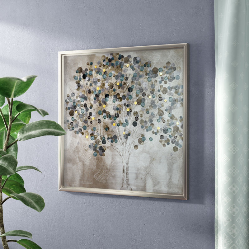 «A Teal Tree» par Katrina Craven, reproduction sur toile flottante