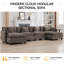 Chenille Upholstered Sectional Sofa Couch with Ottoman-951227959-951912479