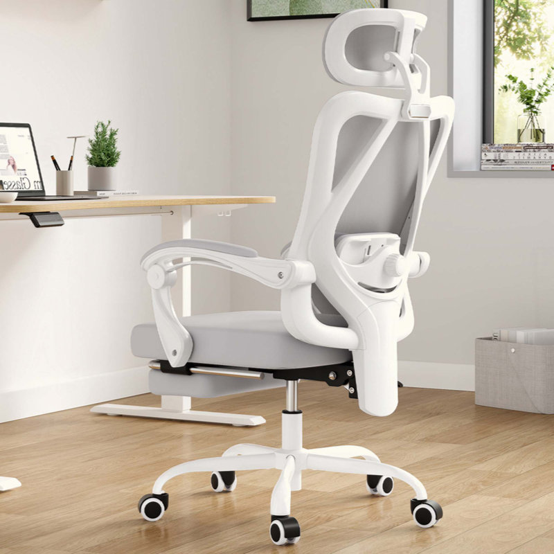 Ergonomic Mesh High Back Office Chair with Footrest & Adjustable Headrest/Lumbar Support – 135° Recline, 350lbs Capacity, for Home Office/Study Room/Bedroom
