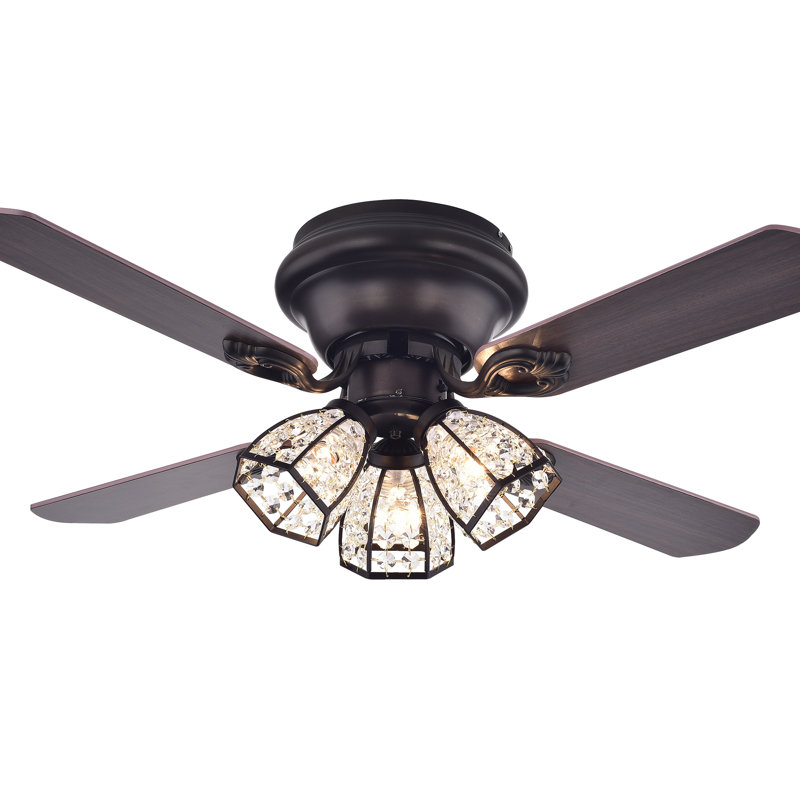 Alayna 42'' Ceiling Fan with Light Kit, Pull Chain, Red Walnut
