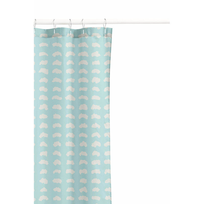 Gio Ultra-Thin Lightweight Shower Curtain, Blue/Light Blue
