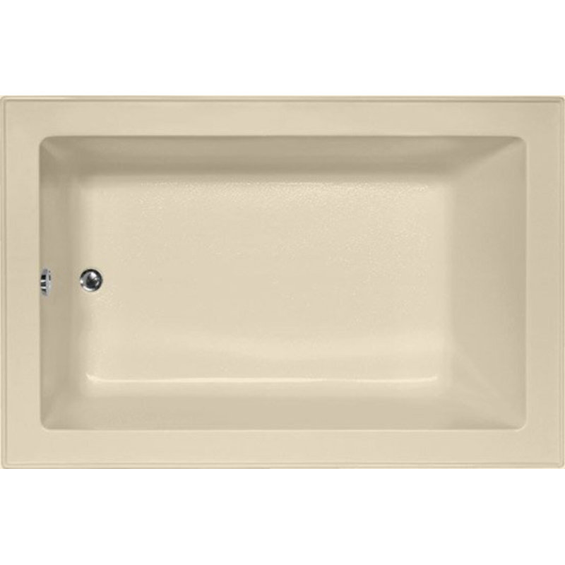 Emma 66'' x 42'' Soaking Acrylic Bathtub, Bone, Polished Chrome