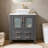 30 Inch Grey Modern Freestanding Bathroom Vanity with White Ceramic Vessel Sink