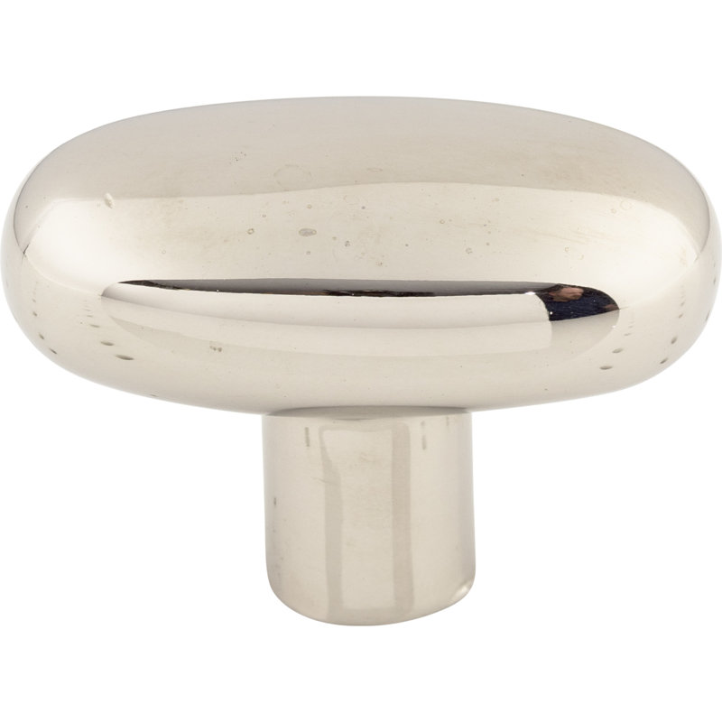 Aspen II Small Potato 1 9/16" Length Oval Knob, Polished Nickel, 2" Length