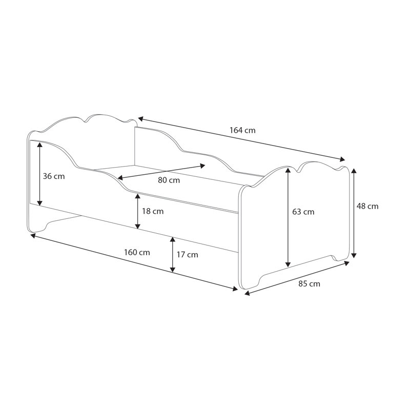 Cot Bed / Toddler (70 X 140cm) Standard Bed Frame